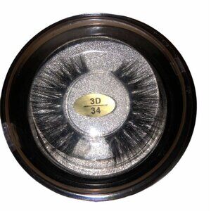 Handmade 3D Mink Lashes #34 Long Thick Eyelashes Extension 100%‎ Real Mink